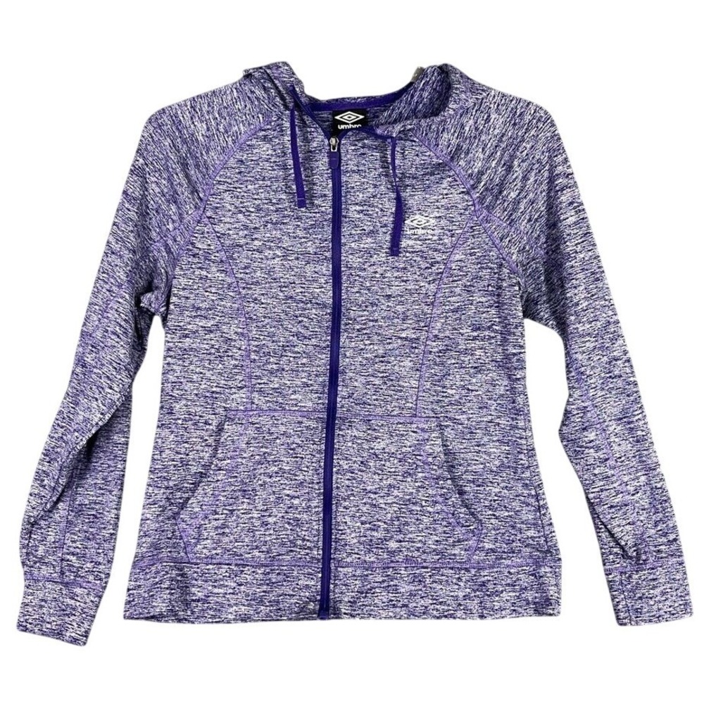 Umbro Soccer Warm-up Hoodie Womens Large Purple Full Zip Activewear Athleisure